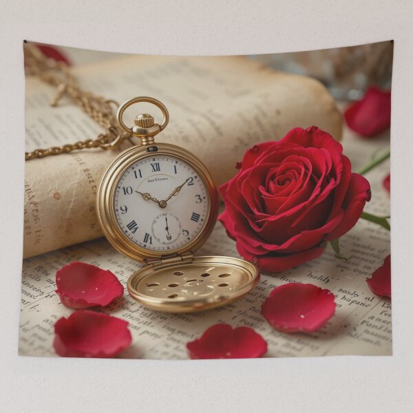 Item preview, Timeless Beauty: Pocket Watch and Red Roses Still Life designed and sold by TrendSh0p.