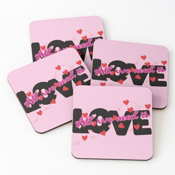 Item preview, All We Need is Love - Black Pink and Red Hearts designed and sold by FaeryNuff.