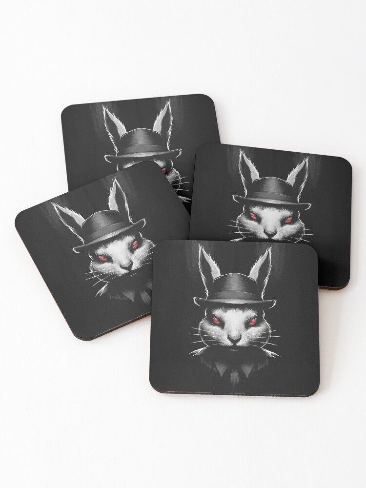 Thumbnail 1 of 5, Coasters (Set of 4), White Rabbit 06 designed and sold by Mystic-Images.