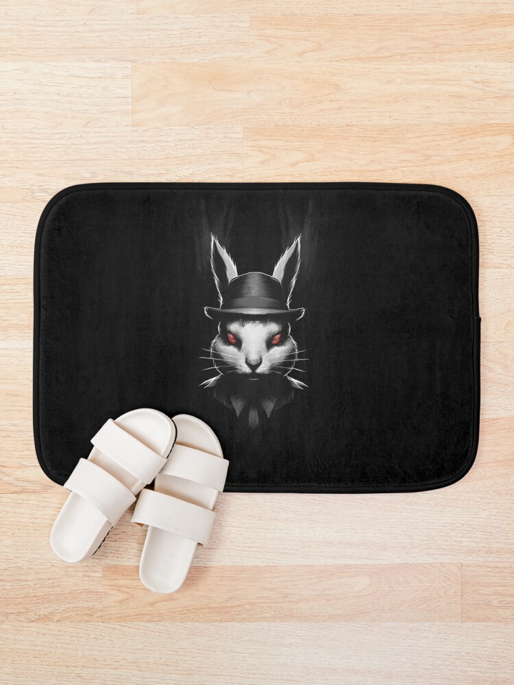 Thumbnail 1 of 6, Bath Mat, White Rabbit 06 designed and sold by Mystic-Images.