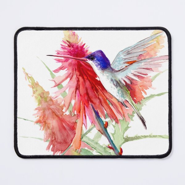 Item preview, Violet-Crowned Hummingbird and Aloe Flowers designed and sold by surenart.
