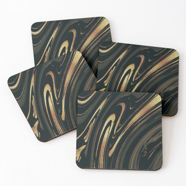 Item preview, Marbled Golden And Black Swirls Ombre Design designed and sold by DEC02.