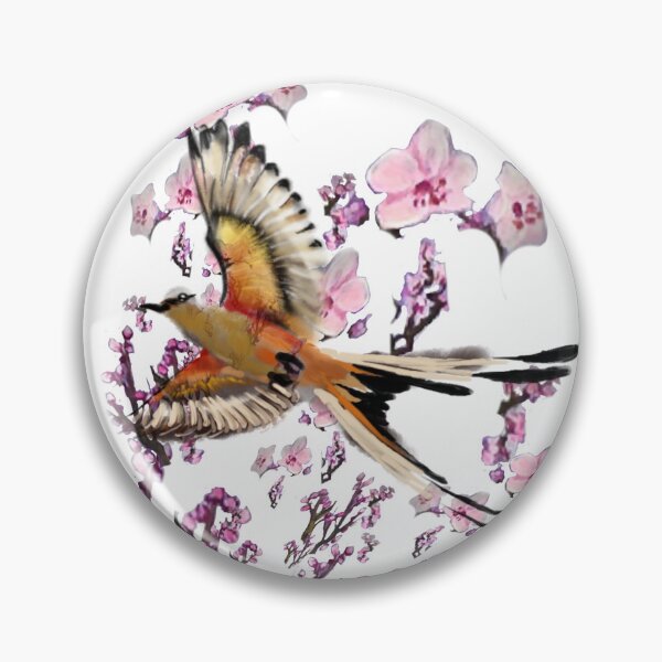 Item preview, Scissortail Flycatcher and Redbud designed and sold by CDT Art.