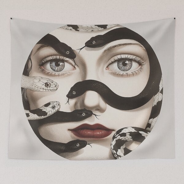 Item preview, Abstract Face with Serpentine Grace designed and sold by yinyuecreation.