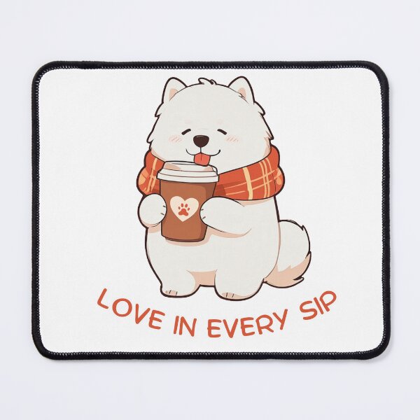 Item preview, Samoyed,Cozy Samoyed Coffee Lover Sticker designed and sold by DreamyCatopia.