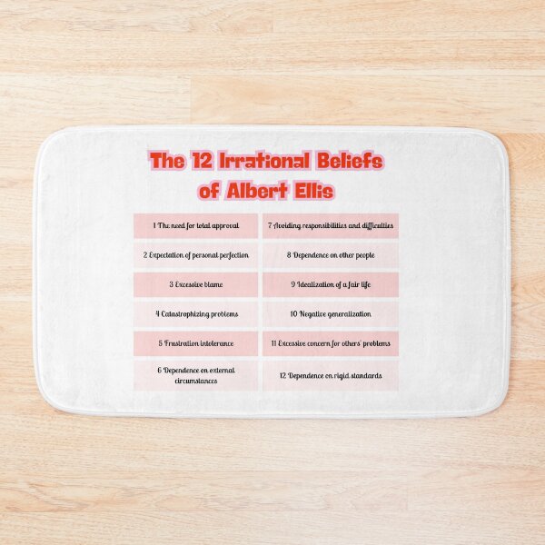 Item preview, "Irrational Beliefs of Albert Ellis - Inspirational Mousepad" designed and sold by Marikony.