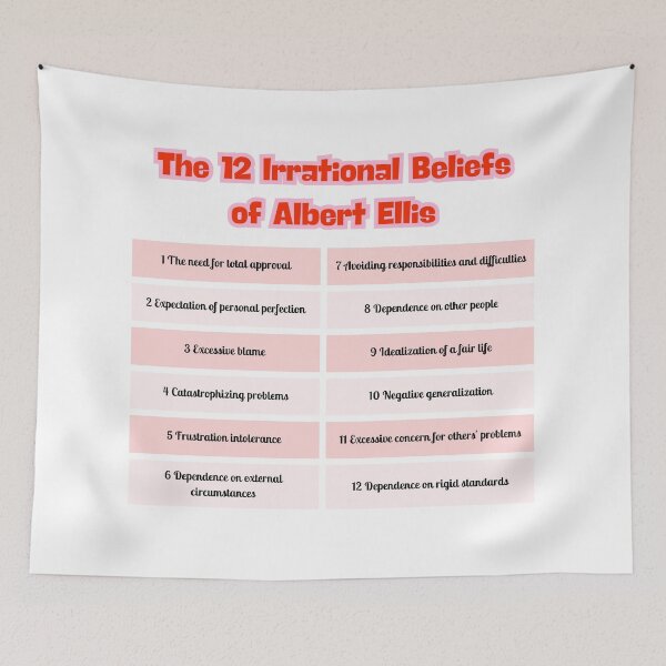 Item preview, "Irrational Beliefs of Albert Ellis - Inspirational Mousepad" designed and sold by Marikony.