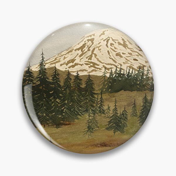 Artikelvorschau, Mount Rainier mit Herbstfarben entworfen und verkauft von Lisa Neuman Watercolors.