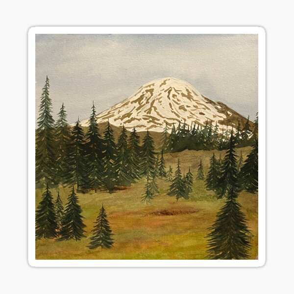 Mount Rainier with Fall Colors Sticker