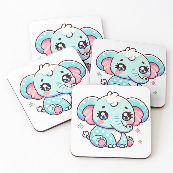 Item preview, Adorable Cartoon Elephant Sticker in Pastel Colors designed and sold by ForFamily1120.