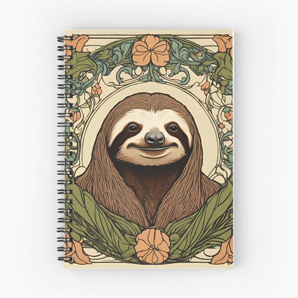 Item preview, Art Nouveau magical sloth floral design designed and sold by LumiLemon.