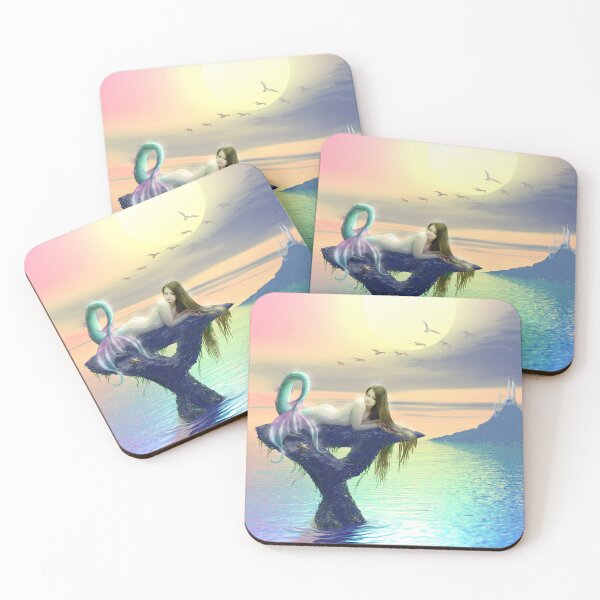 Item preview, Starfish beautifl mermaid sun bathing in ocean sunset designed and sold by GreyForest.
