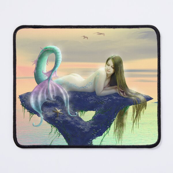 Item preview, Starfish beautifl mermaid sun bathing in ocean sunset designed and sold by GreyForest.