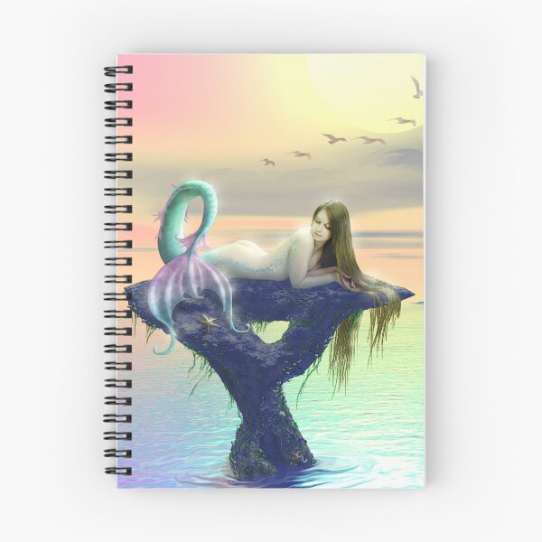 Item preview, Starfish beautifl mermaid sun bathing in ocean sunset designed and sold by GreyForest.