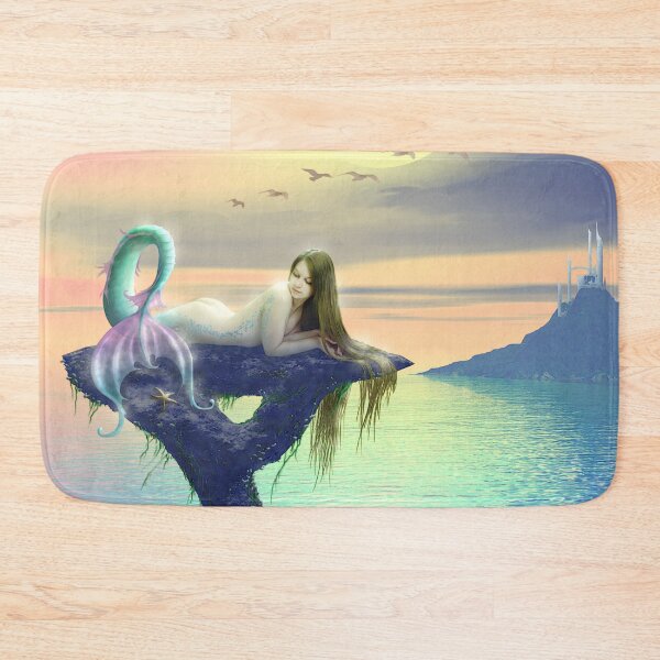 Item preview, Starfish beautifl mermaid sun bathing in ocean sunset designed and sold by GreyForest.