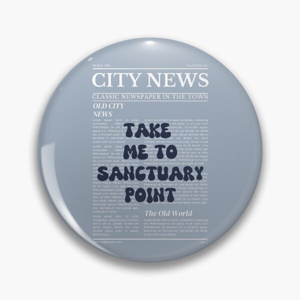Item preview, "Take Me to Sanctuary Point" – Australia, Elegant Newspaper-Style Design designed and sold by RM-Journey.
