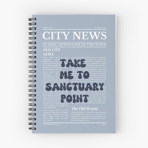 Item preview, "Take Me to Sanctuary Point" – Australia, Elegant Newspaper-Style Design designed and sold by RM-Journey.