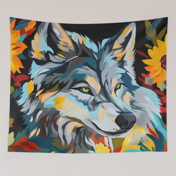 Item preview, Wolf Hiding in Floral designed and sold by DigiCre8.