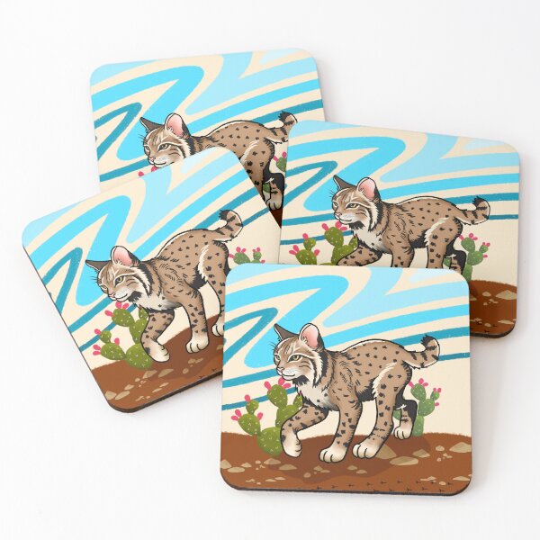 Item preview, Traditional style design of a bobcat | cactus | desert | Arizona  designed and sold by DarbyHunterArt.