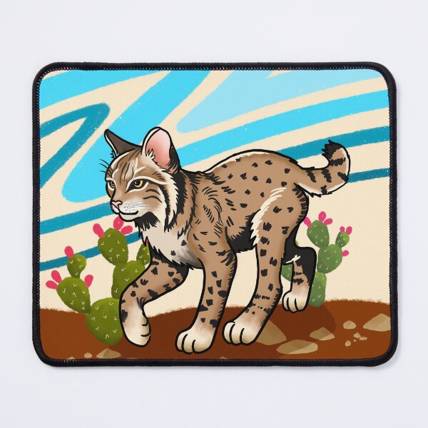 Item preview, Traditional style design of a bobcat | cactus | desert | Arizona designed and sold by DarbyHunterArt.
