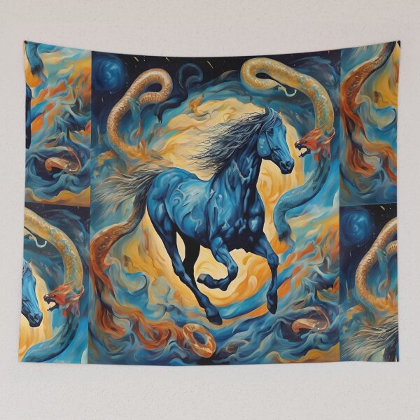 Item preview, Celestial Fury: The Blue Stallion of Eternal Struggle designed and sold by Atarac.