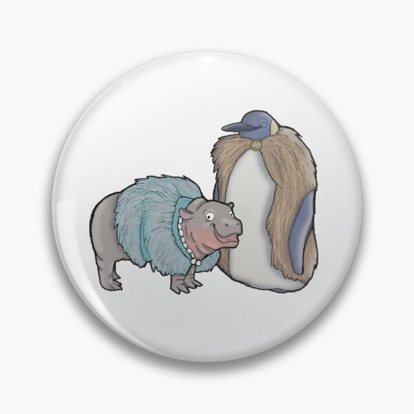 Item preview, Moo Deng the Hippo and Pesto the Penguin in their Seasonal Furs designed and sold by carrierbudge.