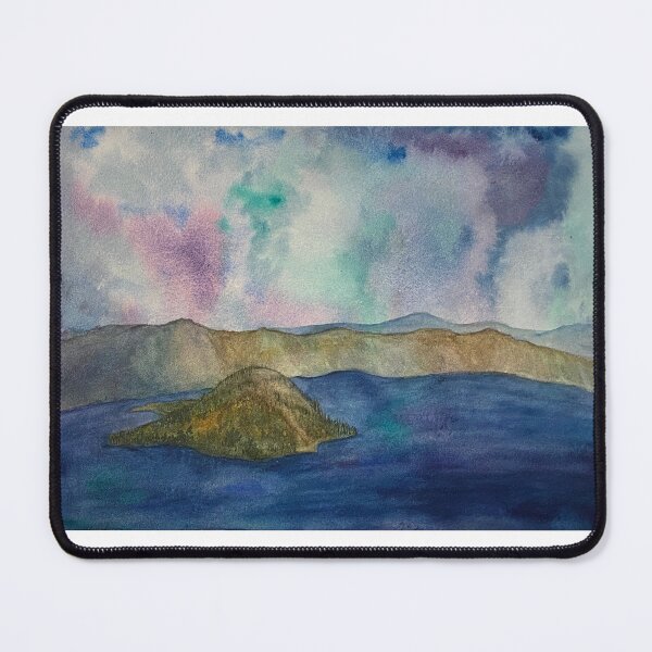 Item preview, Crater Lake with Auroras designed and sold by Lisa Neuman Watercolors.