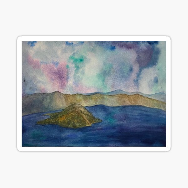Crater Lake with Auroras Sticker