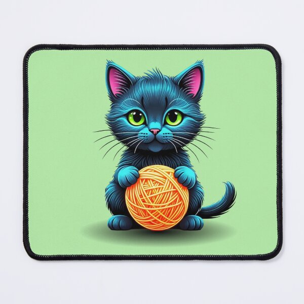 Item preview, Adorable Blue Cat with Yarn Ball designed and sold by Taans-Creation.