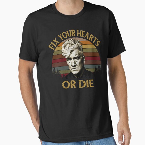 Vista previa del artículo con la obra «David Lynch Retro Arregla tus corazones o muere», diseñado y vendido por fillinporvald.
