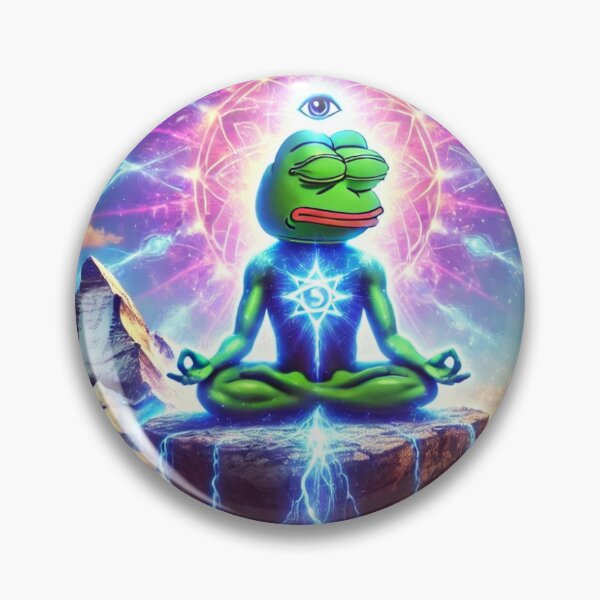 Item preview, 3RD EYE Meditating Pepe Frog Meme Abundance designed and sold by Ninjakandy.