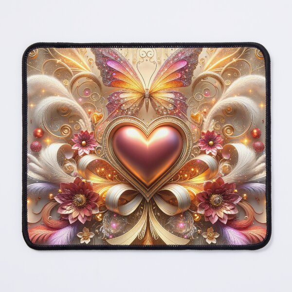 Item preview, heart, bow, and luxury coquette with butterfly, flowers, feathers, and decorations designed and sold by Amiramor0.