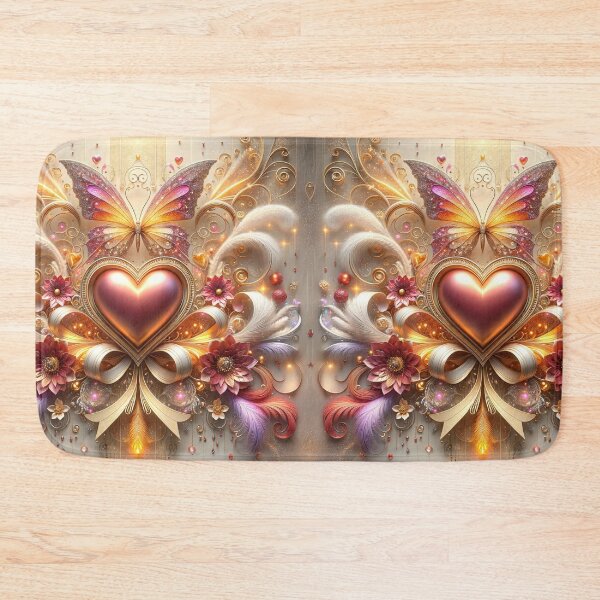 Item preview, heart, bow, and luxury coquette with butterfly, flowers, feathers, and decorations designed and sold by Amiramor0.