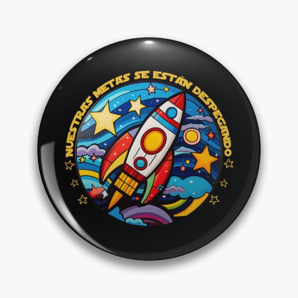 Item preview, Nuestras Metas Se Están Despegando – Colorful Rocket and Stars Design designed and sold by Teacher2Nerds.
