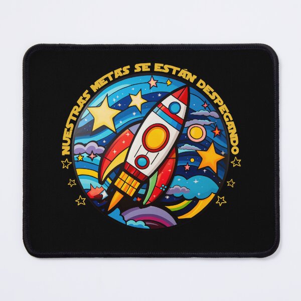 Item preview, Nuestras Metas Se Están Despegando – Colorful Rocket and Stars Design designed and sold by Teacher2Nerds.