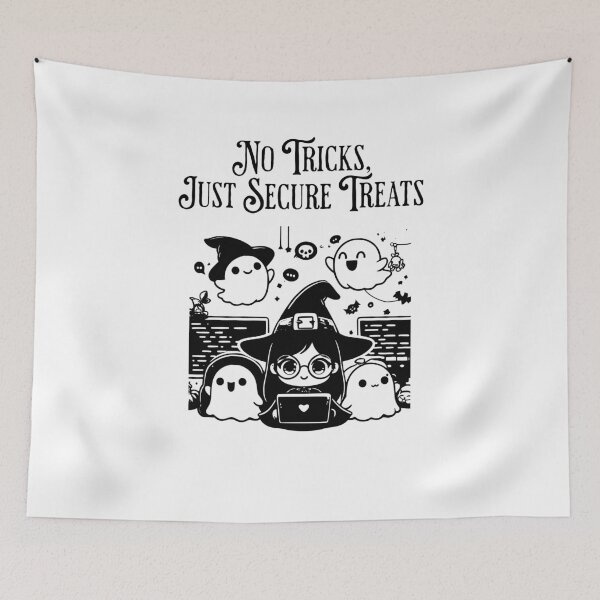 Item preview, No Tricks, Just Secure Treats – Fun Cybersecurity Design designed and sold by Teacher2Nerds.