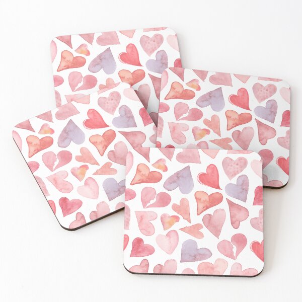 Item preview, Watercolour Valentines Hearts designed and sold by Honey Myrtle Studio.