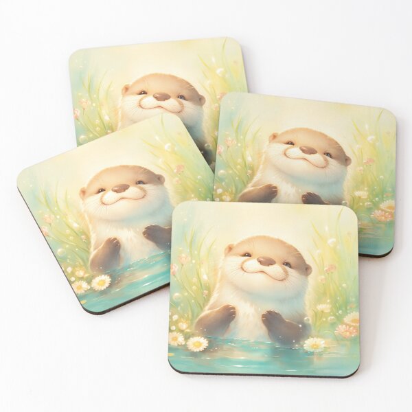 Item preview, Happy Otter in a Tranquil Water Scene designed and sold by AshiraCreations.