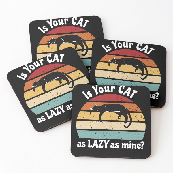 Item preview, Lazy Cat Club - Is Your Cat as Lazy as Mine? White Text designed and sold by FaeryNuff.