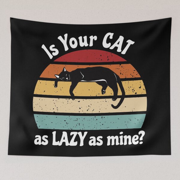 Item preview, Lazy Cat Club - Is Your Cat as Lazy as Mine? White Text designed and sold by FaeryNuff.