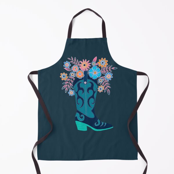 Item preview, Teal and pink cottagecore cowboy boot designed and sold by Home Cyn Home.
