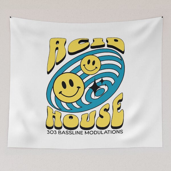 Item preview, ACID HOUSE  - 303 Smiley Vortex (blue/yellow)  designed and sold by Discothreadz.