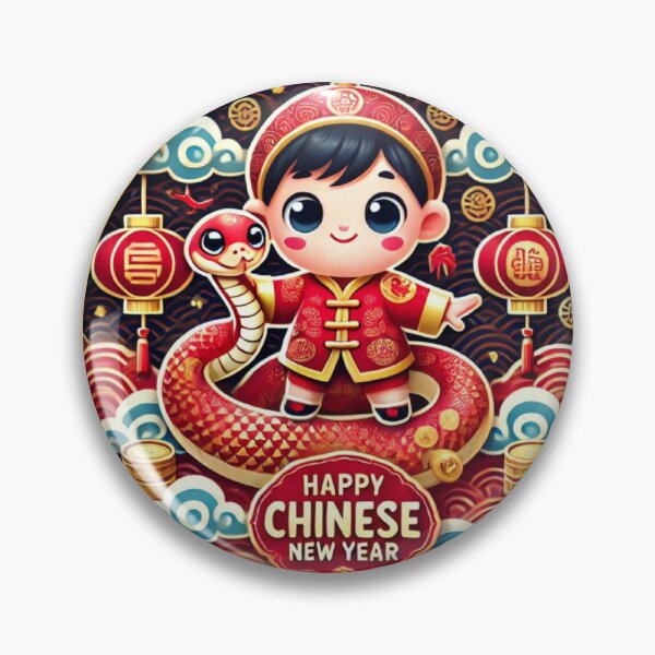Item preview, Festive Circular Baby and Snake Sticker for Chinese New Year designed and sold by Design by Miiaarts.