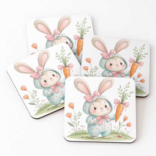 Item preview, A0658 Pastel Bunny Charm Watercolor - Cute Digital Clipart for Easter Crafts, Invitations, Scrapbooking, and Spring-Themed DIY Projects designed and sold by angieart68.