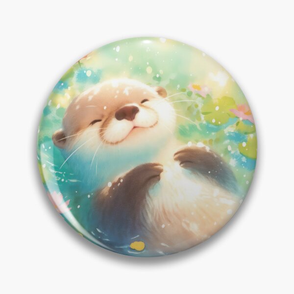 Item preview, Peaceful Otter in Blooming Waters designed and sold by AshiraCreations.