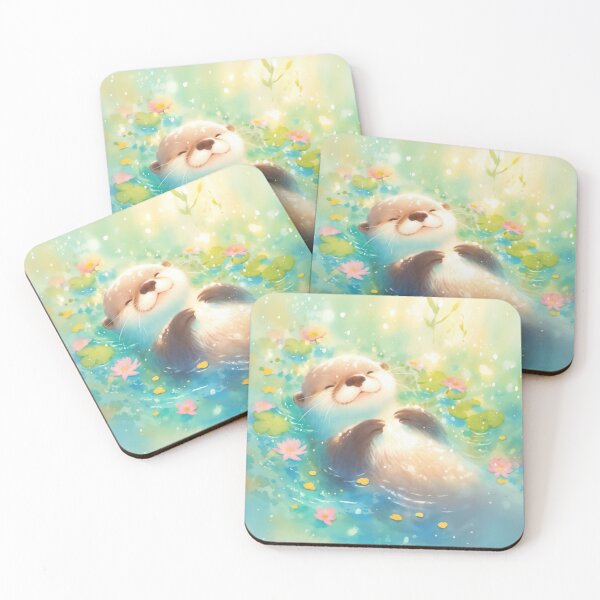 Item preview, Peaceful Otter in Blooming Waters designed and sold by AshiraCreations.
