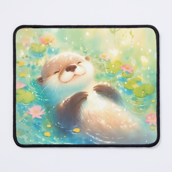 Item preview, Peaceful Otter in Blooming Waters designed and sold by AshiraCreations.