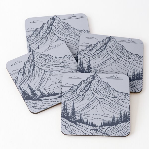 Item preview, PNW Mountain Outline Blue designed and sold by Catherine Harrison.