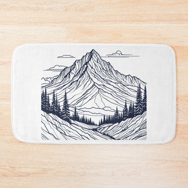 Item preview, PNW Mountain Outline Blue designed and sold by Catherine Harrison.