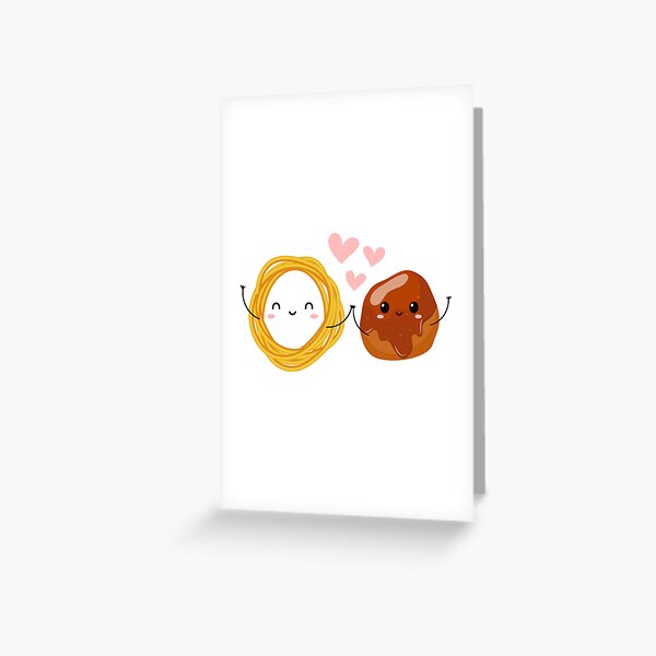 Item preview, Spaghetti & Meatball Holding Hands Valentine Love designed and sold by Biddakate.